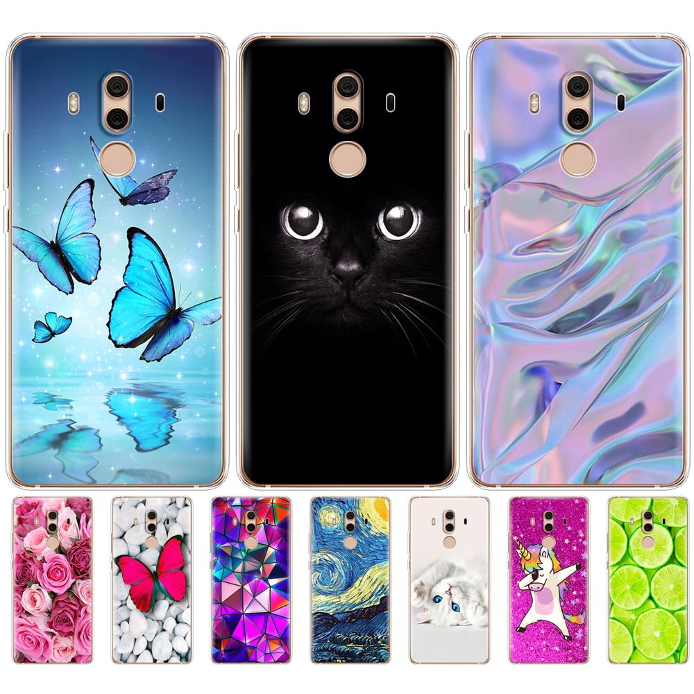 soft TPU Case For Huawei Mate 10 lite Printing Drawing Silicone Phone Cases Cover For Huawei Mate 10 pro coque for mate 10 Cat
