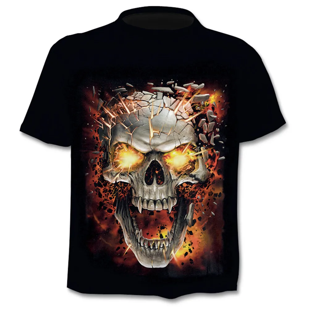 

Male Warrior Jacket Bone Pattern 3DT Shirt Summer Fashion Short Sleeve T-Shirt Crazy Top Men/Women Short Sleeve Clothing