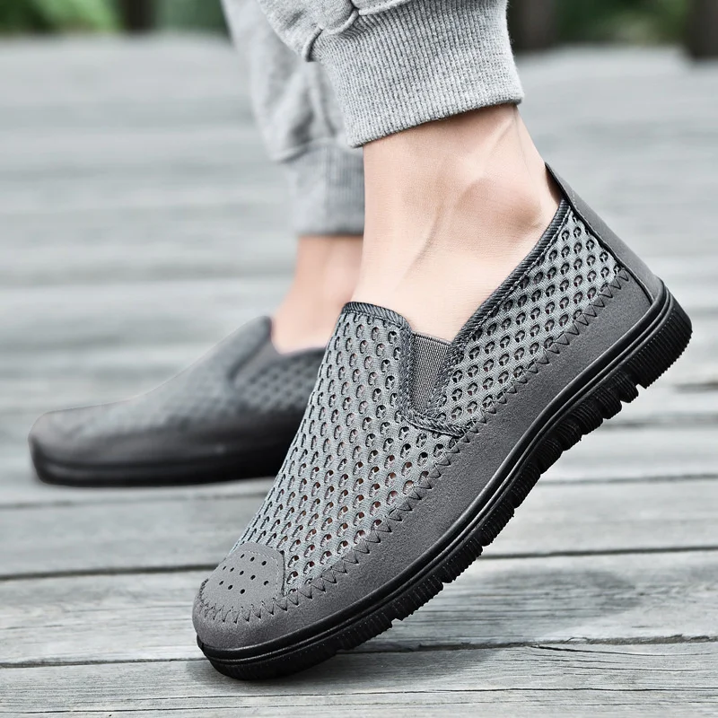 

Old Beijing cloth shoes, mesh shoes, mesh surface hollow, old dad shoes, soft sole casual large size men's shoes, summer 2021