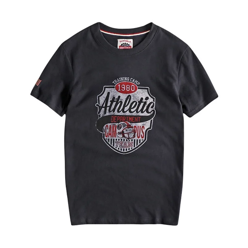 

men's Summer new retro baseball print o-neck T-shirt letter printed round neck casual short-sleeved t shirt tops plus xxxl