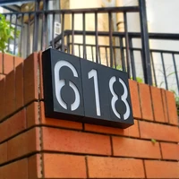 led solar house number light outdoor plaque solar powered numbers lamp sign for home house street garden yard bjstore