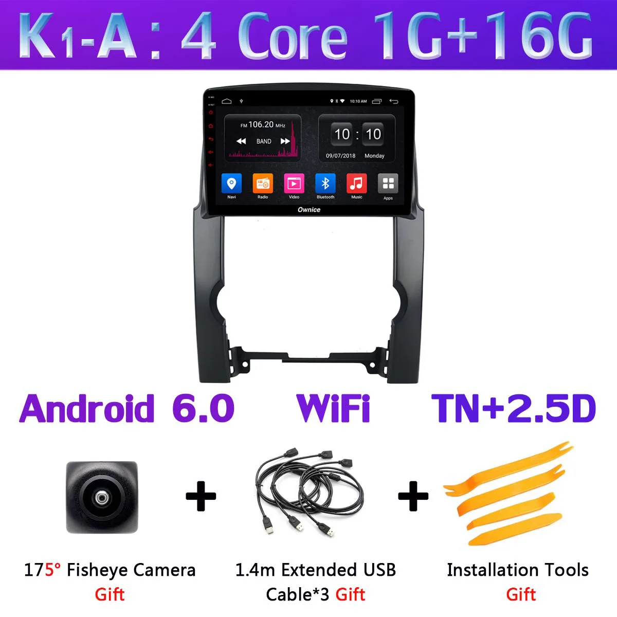 K1-A 360 ° камера 4G LTE Android 9,0 8Core 4G+ 64G SPDIF DSP CarPlay автомобильный мультимидийный Навигатор Радио для KIA Sorento 2009 2010 2011 2012 2013 - Цвет: K1-A