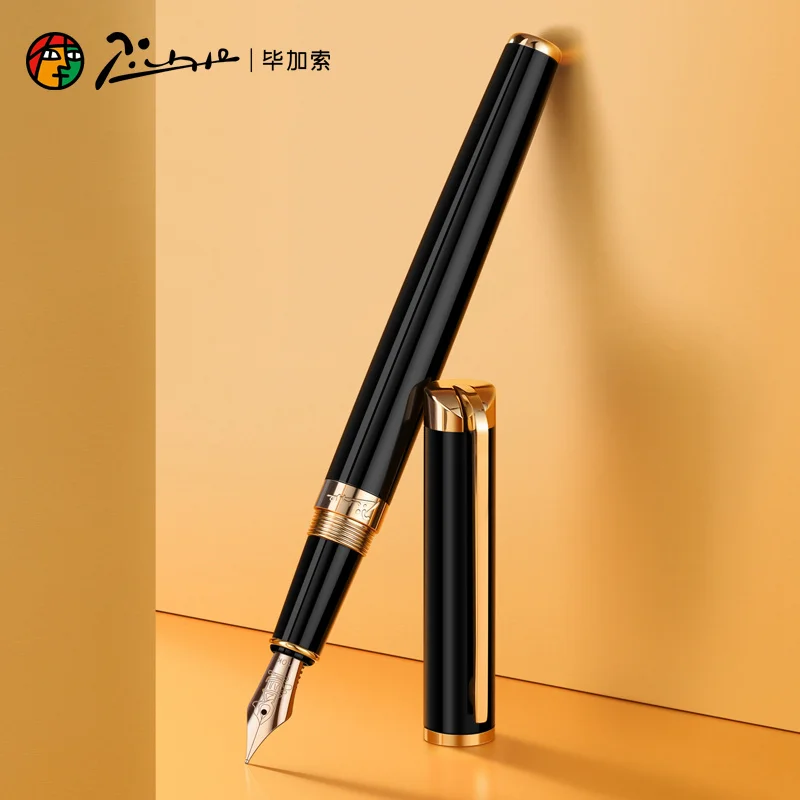 Luxury Pimio Napoli Metal Fountain Pen to School 10K Gold Nib 0.5MM High-end Fashion Pens with Gift Box for Gift Business Office