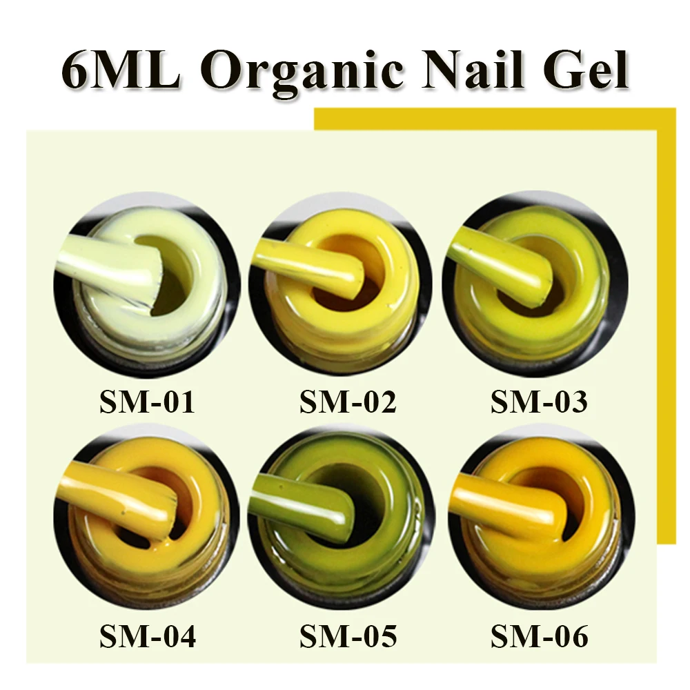 6 мл Гель лак УФ светодиодный для ногтей маникюра Желтые цвета полуперманентный