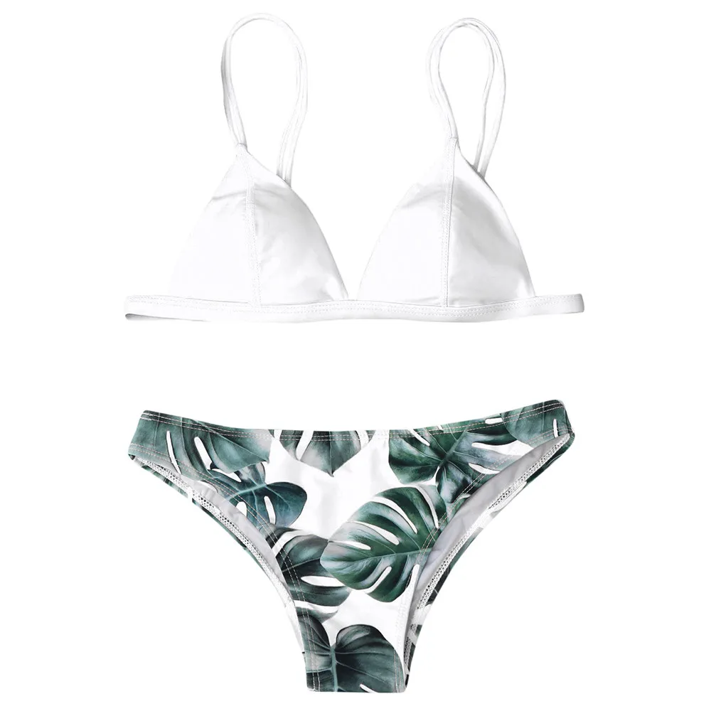 

Women Bikini Set Swimwear Bikini Set Print Leaves Push-Up Padded Bathing Swimsuit Beachwear Bikinis Set Bathing Suit Swimsuit#2