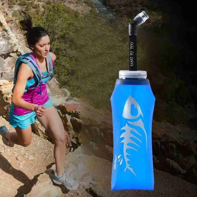 500/600 мл бутылки для воды гибкая складная сумка переносная силиконовая чашка бега