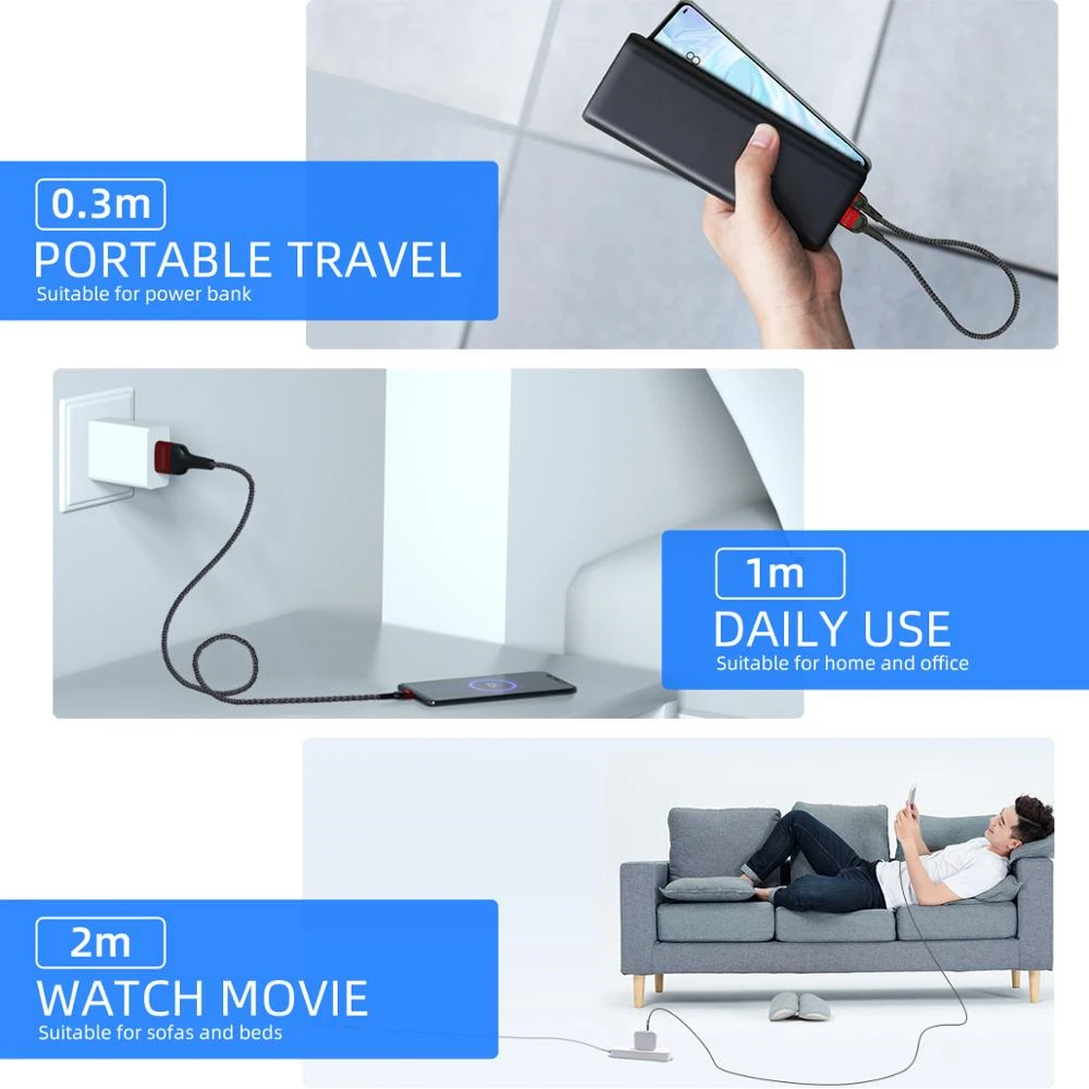 5A 1/2M USB Type C Cable 40W Super Fast Charge Wire For HUAWEI P40 P30 MATE 20 PRO Charger Type-C Android Phone | Мобильные телефоны