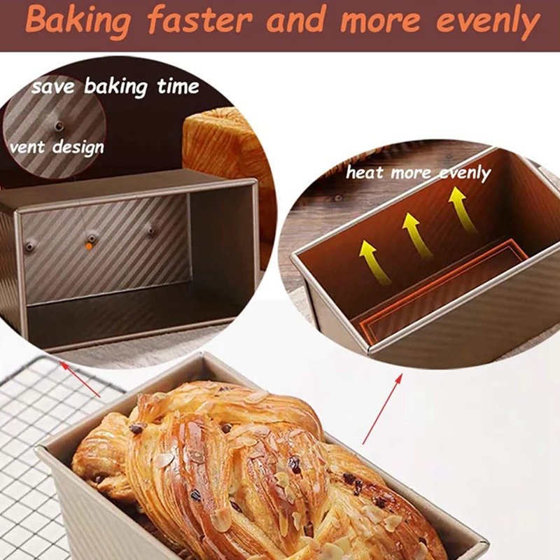

1 Set Baking Pans Loaf Pans for Baking Bread with Lid & 2 Pcs Muffin Pan 12-Cup Baking Pan Non-Stick Cupcake Baking Pan Retail