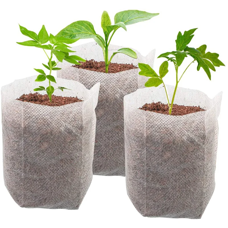 

600 Pieces of Biodegradable Non-Woven Nursery Bags, Plant Growth Bags for Plant Growth Bags for Home Gardens