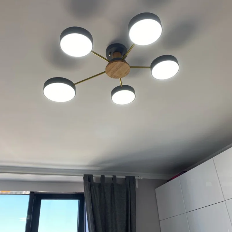 

Home Nordic personality radial design ceiling lamp white & gray & black color living room bedroom restaurant hotel led lights