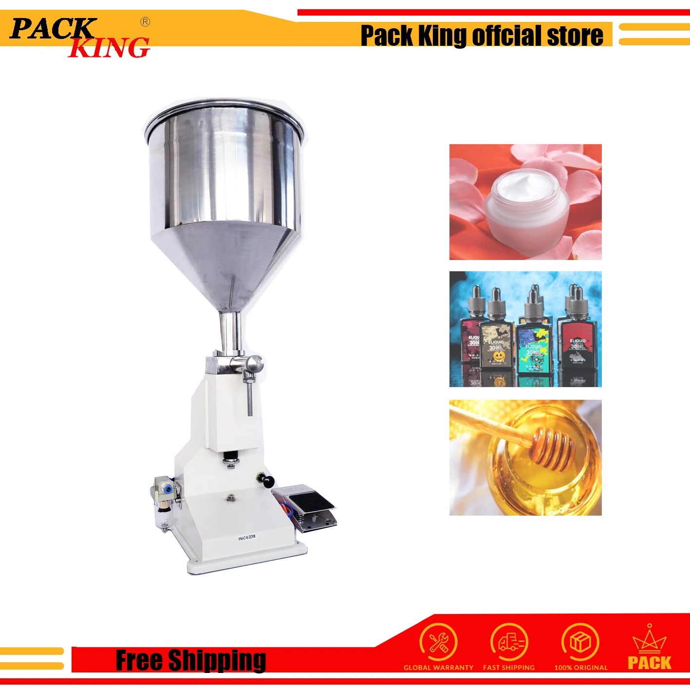 

Pneumatic Filling Machine A02 Cream Honey Eliquid Oil Nail Polish Cosmetic Paste Liquor Filler Perfume Juice Uv Liquid