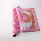 Розовый коврик для мыши Cardcaptor Sakura из натуральной резины со стандартным ковриком для мыши, моющийся Противоскользящий коврик для клавиатуры, настольные аксессуары