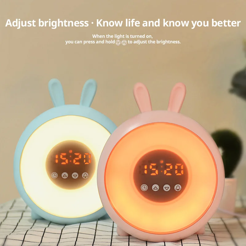 NEWKBO светодиодный кролик сон время сна Пробуждение свет стол прикроватный