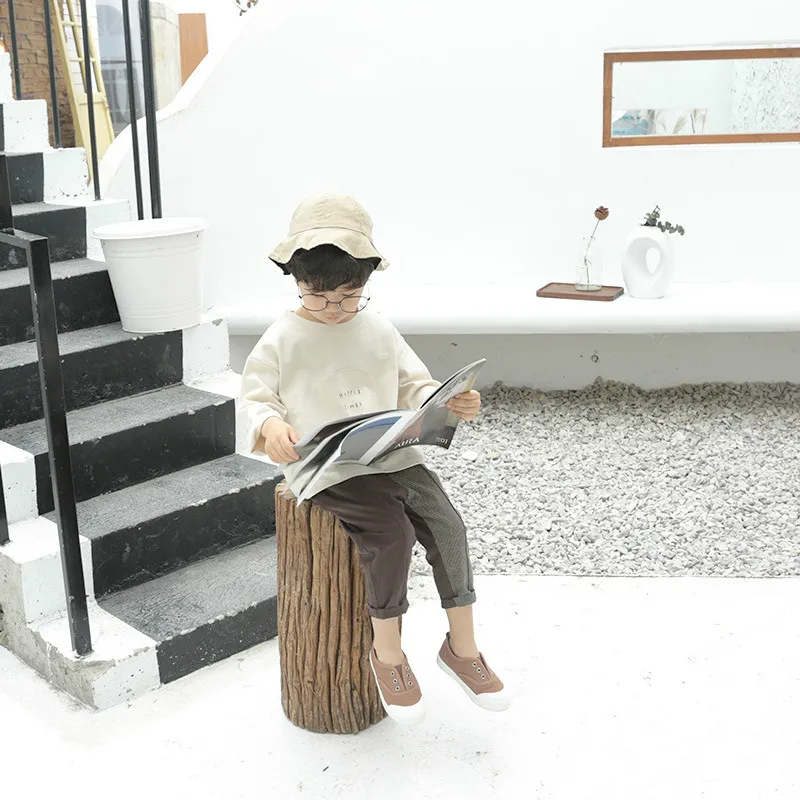 2019 Весенние футболки в Корейском стиле с длинными рукавами и аппликацией