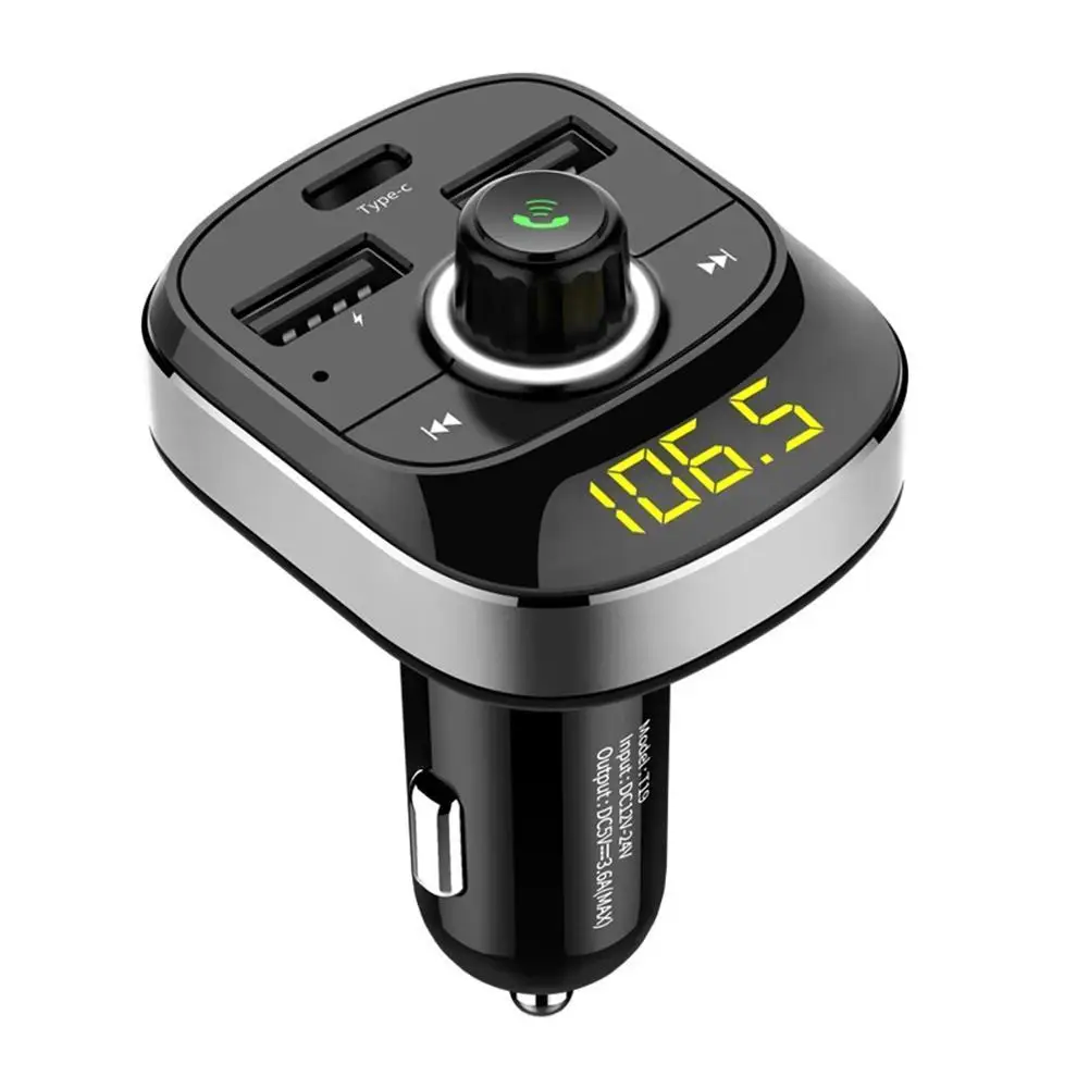 

Car Cigarette Lighter Hands Free Calls Wireless Bluetooth 4.1 FM Transmitter USB Charger Audio Receiver Auto MP3 Music Player