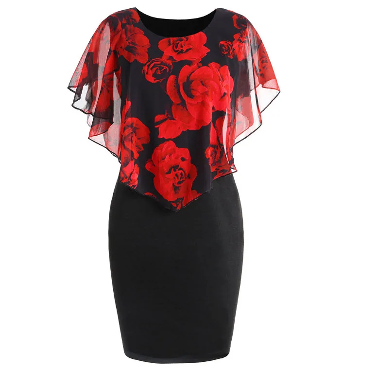 

Summer dresses women clothes casual wear Big size plus dress Fashionable flower dress Package hip skirt