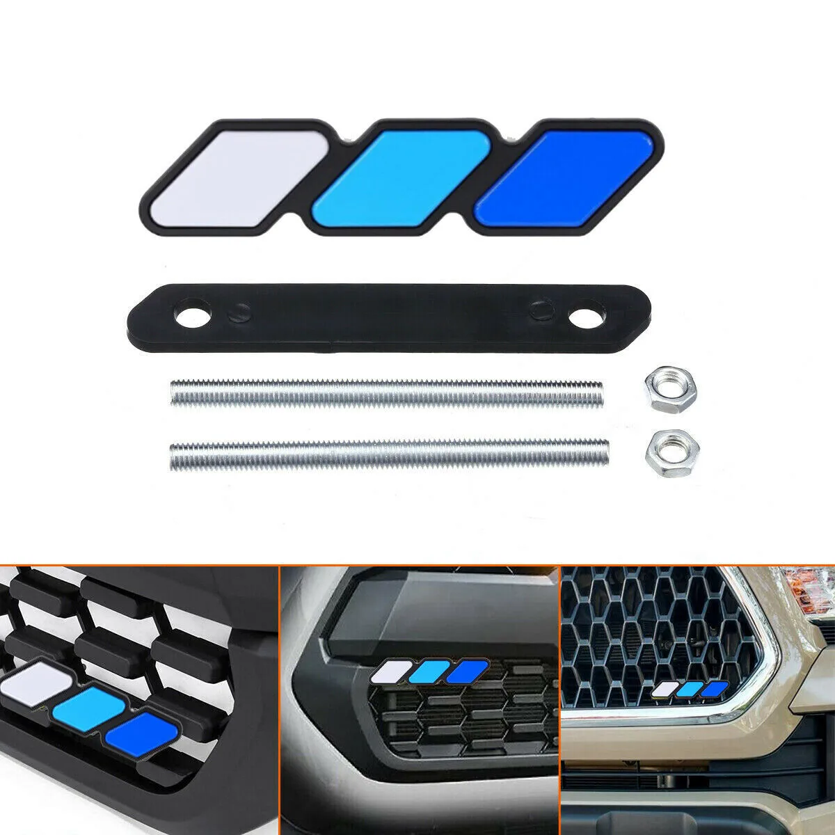 

10.1*2.5cm Grille Badge Sand 3-Color Badge Decor Front Grille Accessories