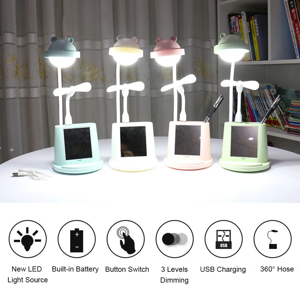 Макияж зеркальный стол лампа с держателем для телефона лампы USB вентилятор