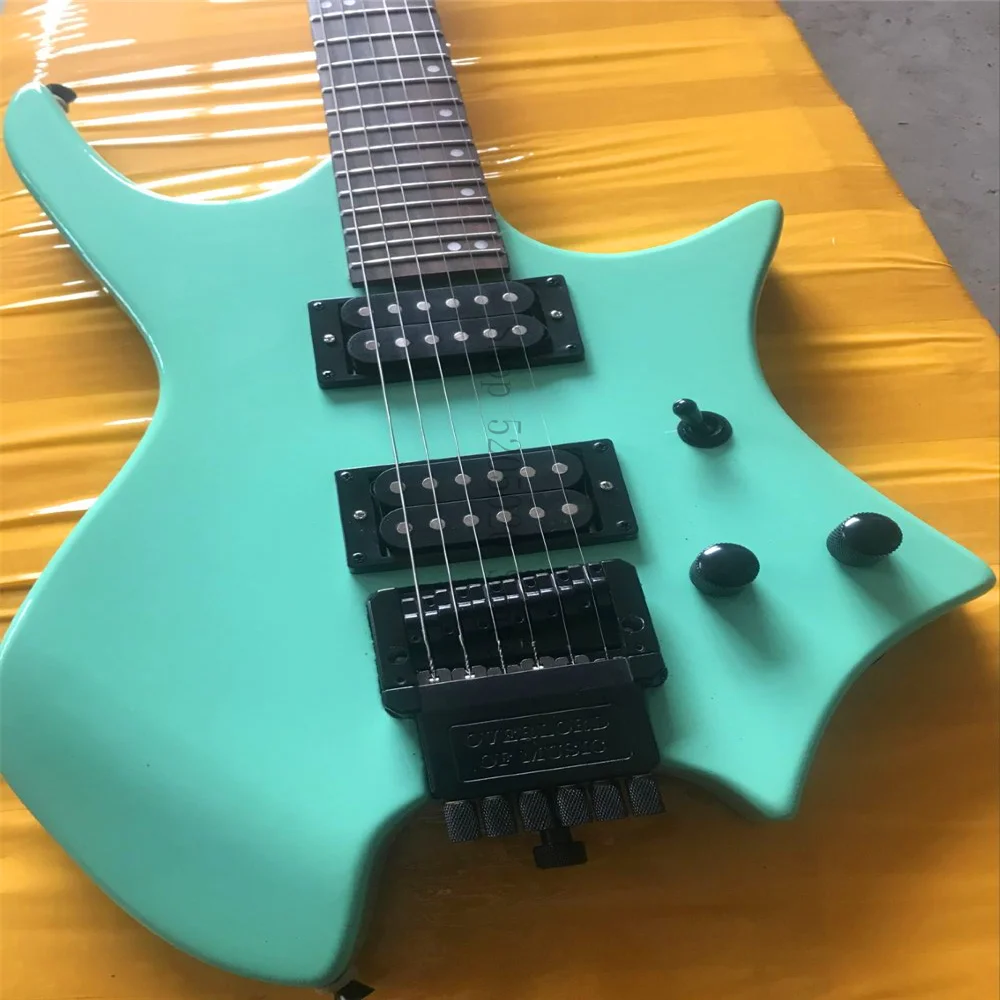 Headless electric guitar 6 string art body flame maple ebony fingerboard free shipping | Спорт и развлечения