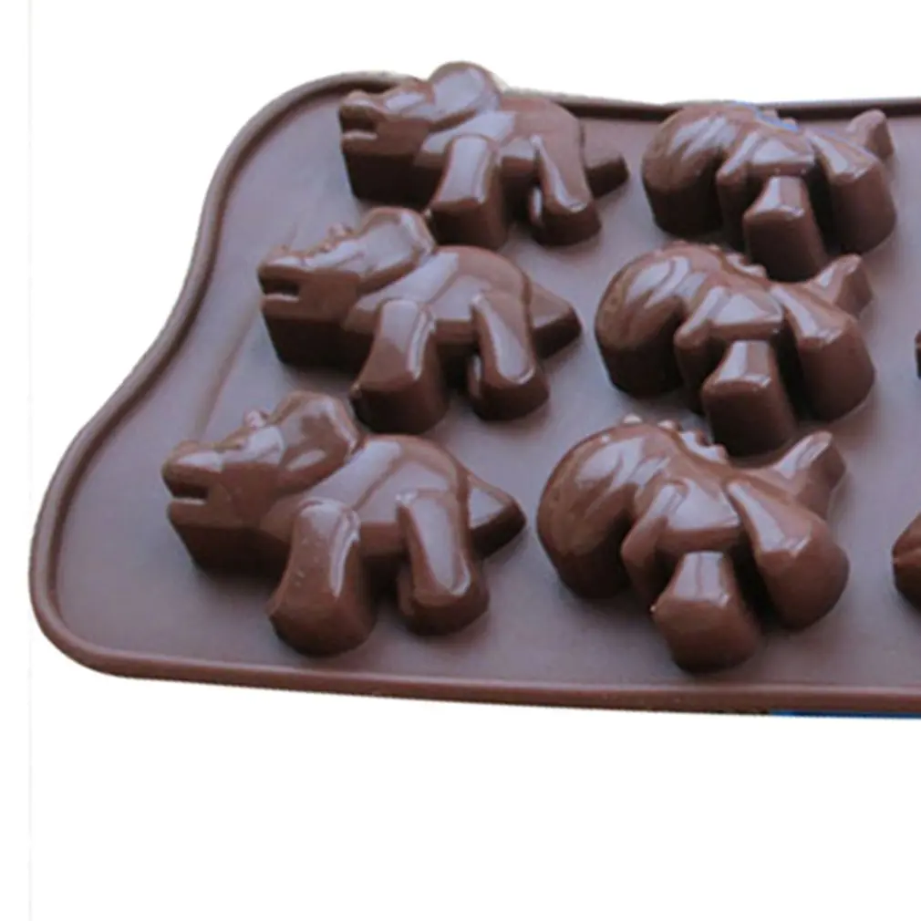12 Even Dinosaur Silicone Cake Mold Chocolate Diy Cute Animal Cartoon Baking Box Coffee | Дом и сад