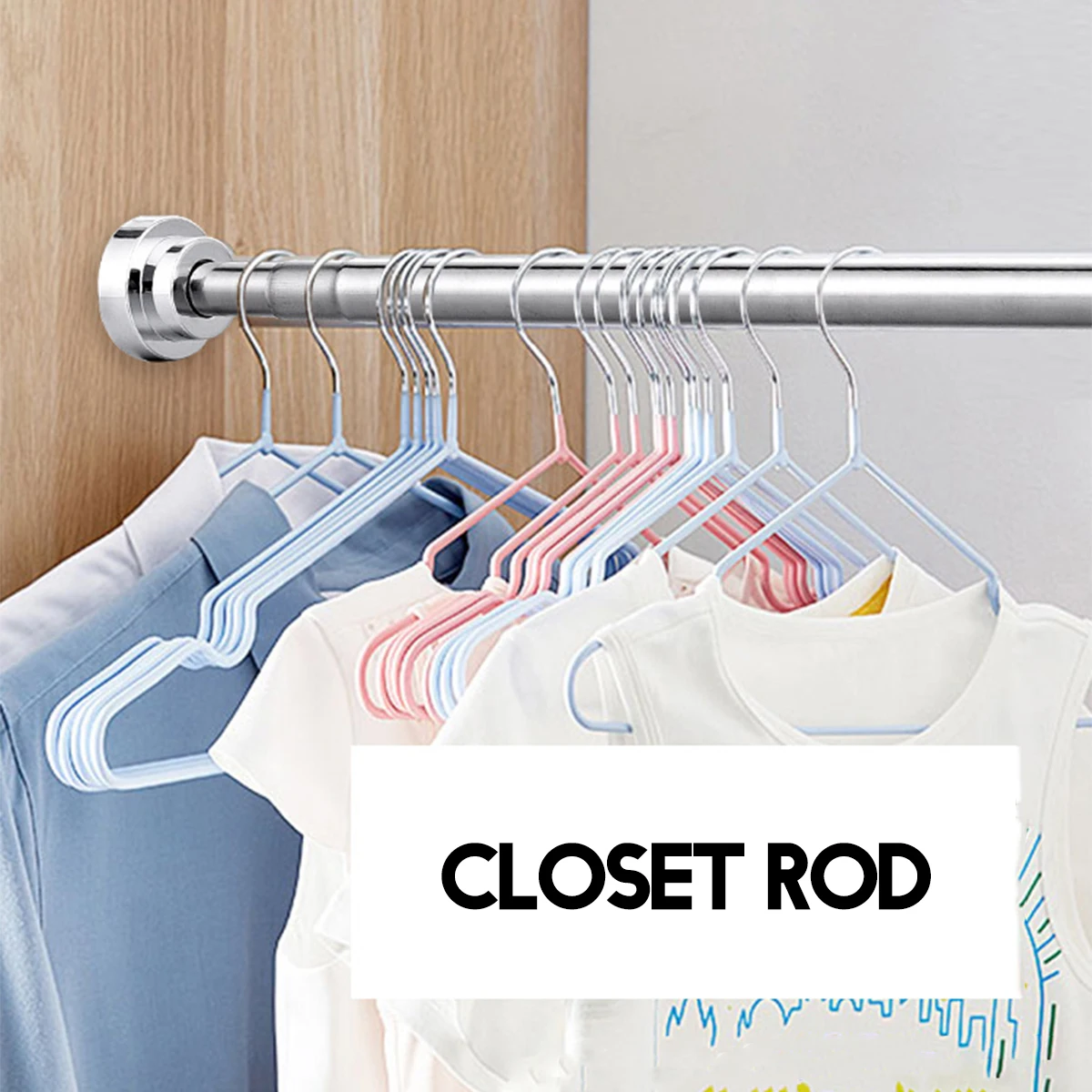 

Telescopic Shower Curtain Rod No Punching Stretching Curtain Rail Bar Household Products Tension Dry Clothes Pole 55-260CM