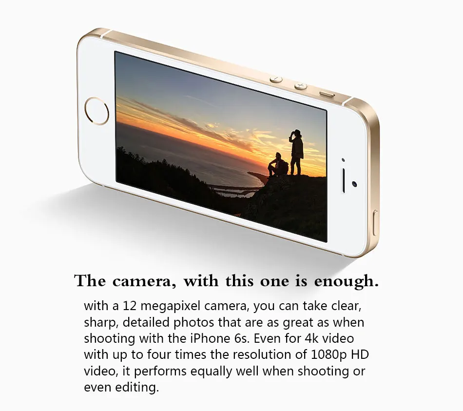 Разблокированный мобильный телефон Apple iPhone SE A1723 LTE 4," 2 Гб ОЗУ 16 Гб ПЗУ двухъядерный смартфон 640x1136 px с отпечатком пальца