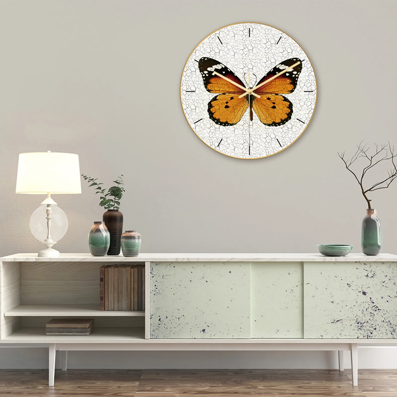 

Creative Pattern Stone Wall Clock Acrylic Living Room Decoration decoracin de habitacin