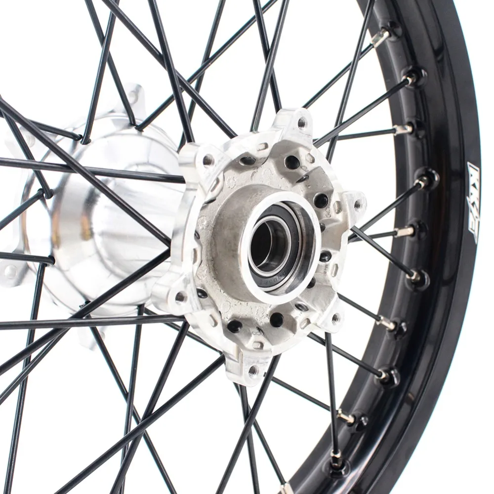 KKE 2" 19" MX литейные колеса комплект для KTM SX SXF XCW SX EXC XCF XC 125 250 350 450 505 03-19 серебро концентратор Черный луч