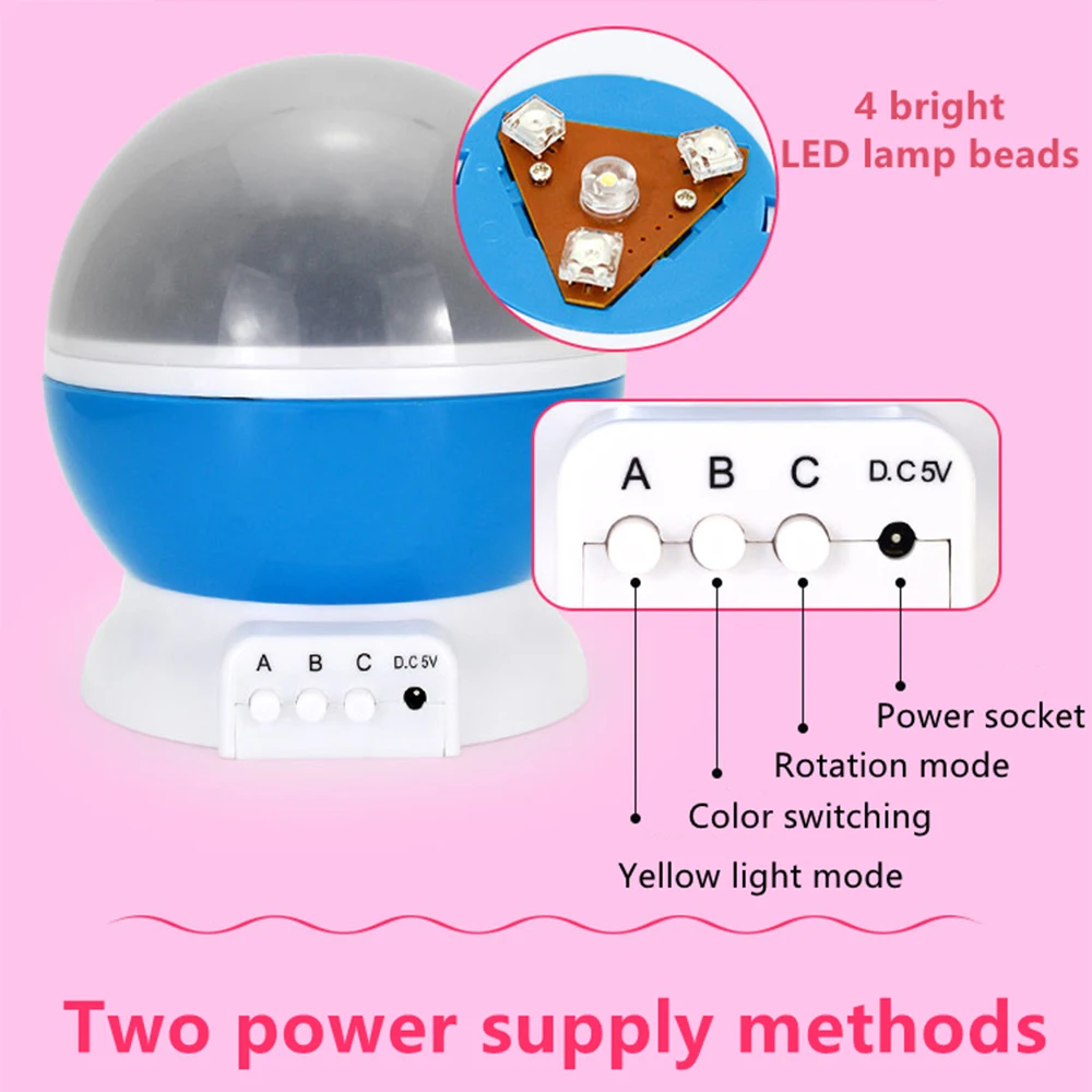 

Starry Projector Light Rotating Star LED Light USB Music Player Decorative Sky Night Lamp for Party Bedroom Coffee Shop