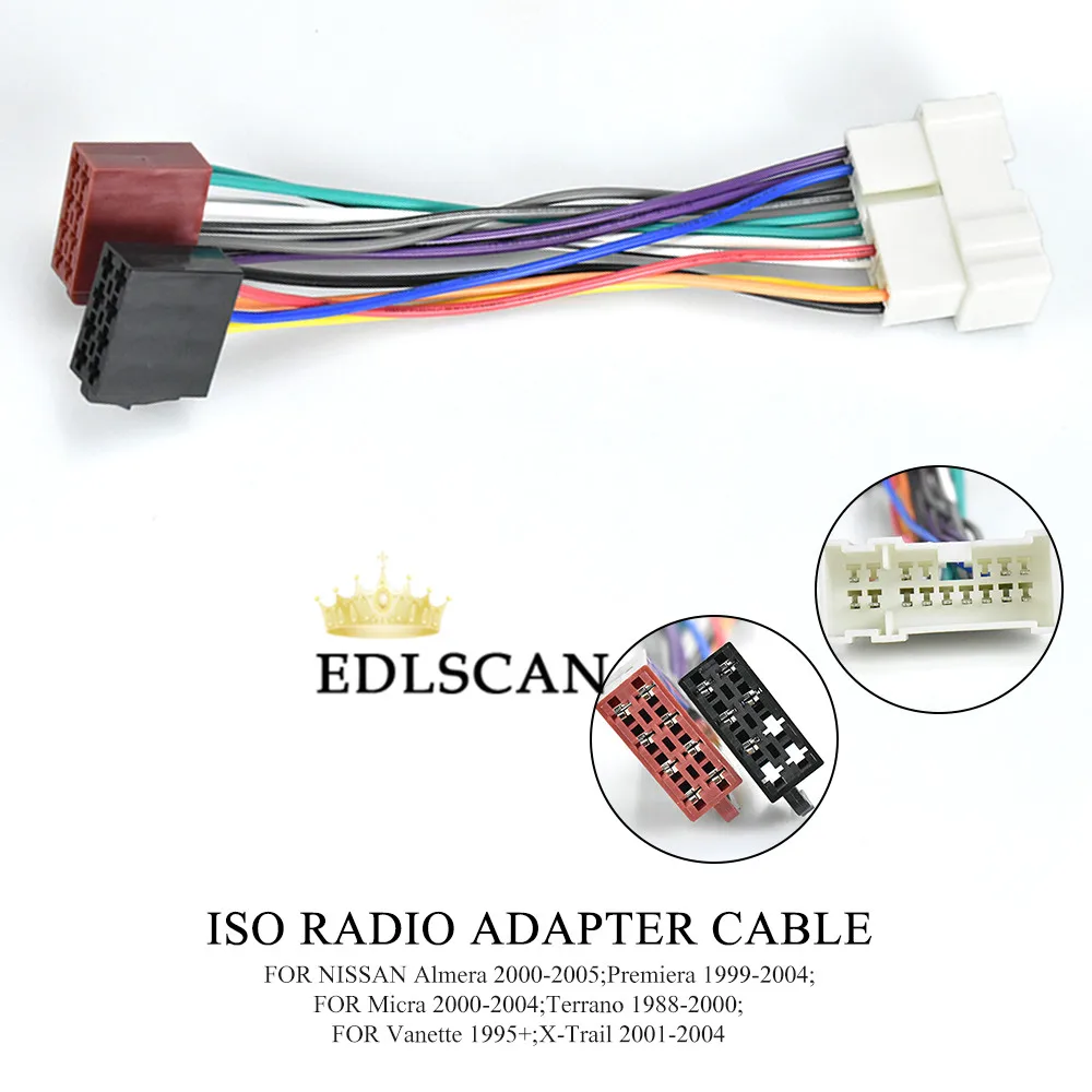 Радиокабель EDLSCAN для Nissan autostereo ISO адаптер 12 018|Кабели и коннекторы диагностики