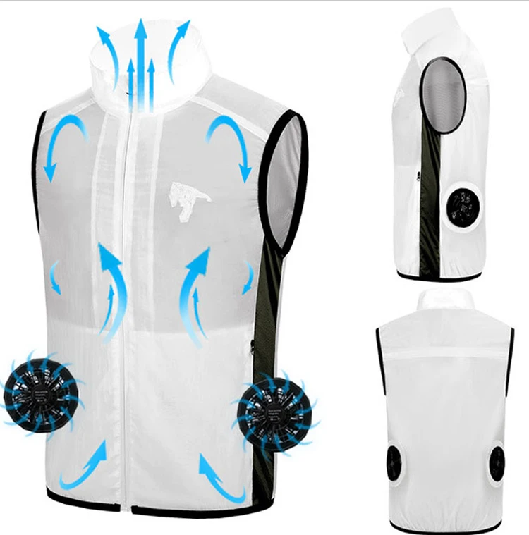 

Summer Fan Cooling Vest Men Women Air Conditioning Cool Coat Outdoor Sun Protection Jacket USB Charing Waistcoat PC102