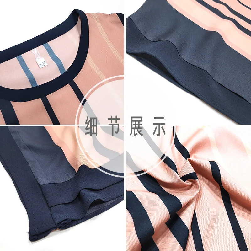 

2021 new summer chiffon short-sleeved women's blouse T-shirt fashion foreign style two-piece T-shirt suit women's clothing