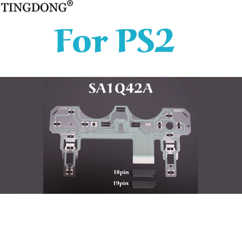 TINGDONG Controller Repair Parts PCB Ribbon Circuit Board 18Pin SA1Q42A for PS2 Dualshock 2 w/ 18pin Or 19Pin Socket Connector