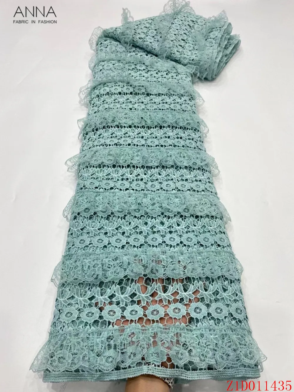 

Anna black african cord lace mesh fabric 2021 high quality embroidery nigerian guipure laces water soluble fabrics 5 yards/piece