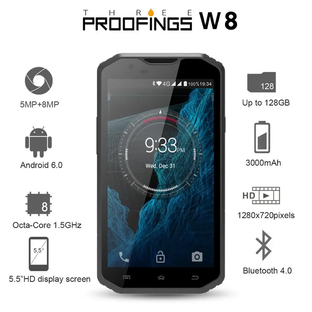 KEN XIN DA E & L Proofings W8 смартфон с 5 дюймовым дисплеем восьмиядерным процессором ОЗУ 2 Гб
