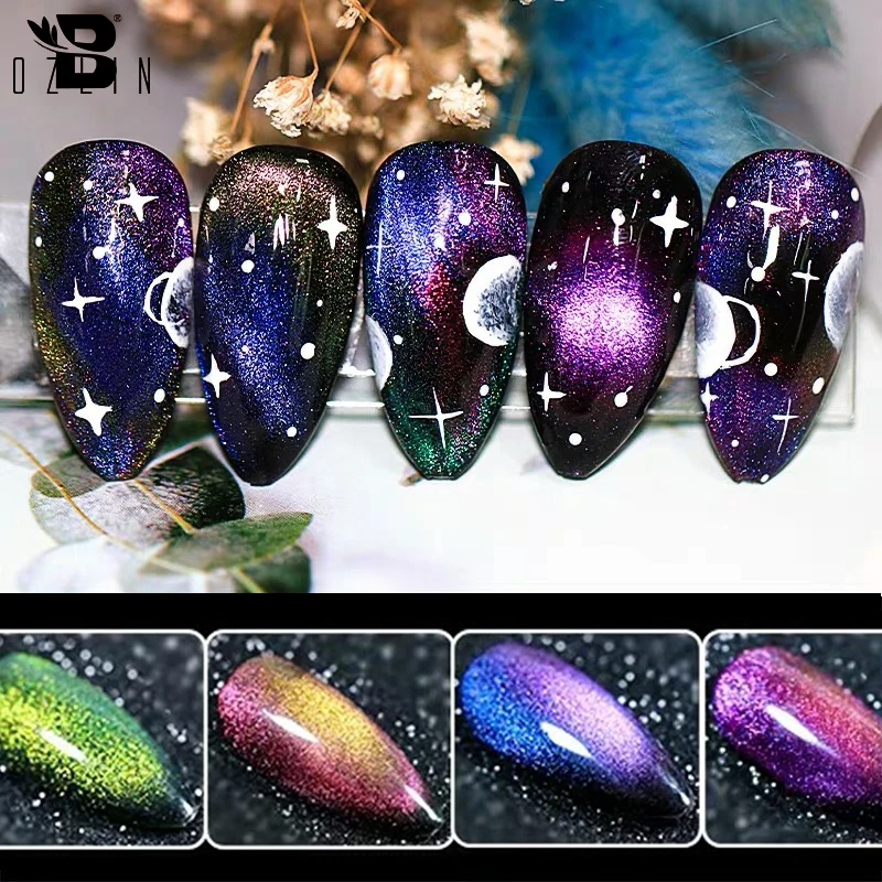 

BOZLIN 7.3ML 9D Laser Magnet Varnishes Cat Eye Nail Gel Polish Chameleon Magic Soak Off UV Nail Art Gel Semi Permanent Manicure