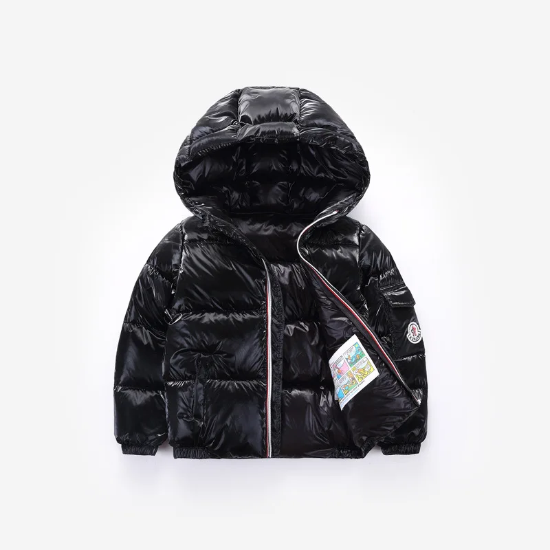 Однотонное Детское пальто для отдыха на белом утином пуху детей от 2 до 12 лет