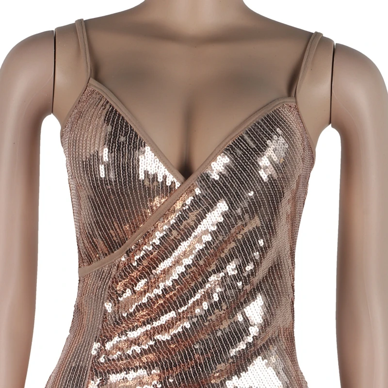 Сексуальное мини платье с блестками для женщин 2021 осень глубоким v образным