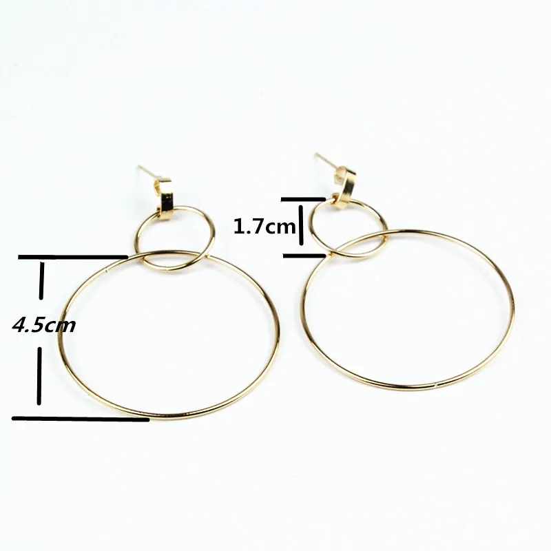 

20 Years of Fashion Creative Earrings Earrings Personalized Earrings Long Geometric Size Circle Alloy Stud Earrings