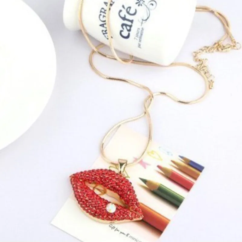 Модное популярное сексуальное ожерелье с красными губами женские ювелирные