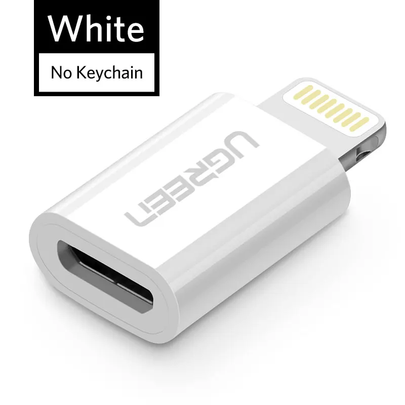 Ugreen USB адаптер для iPhone 8 Lightning-Micro USB для iPhone 11 Pro XS 7 адаптер для быстрой зарядки и синхронизации данных для iPad USB кабель - Цвет: White ABS