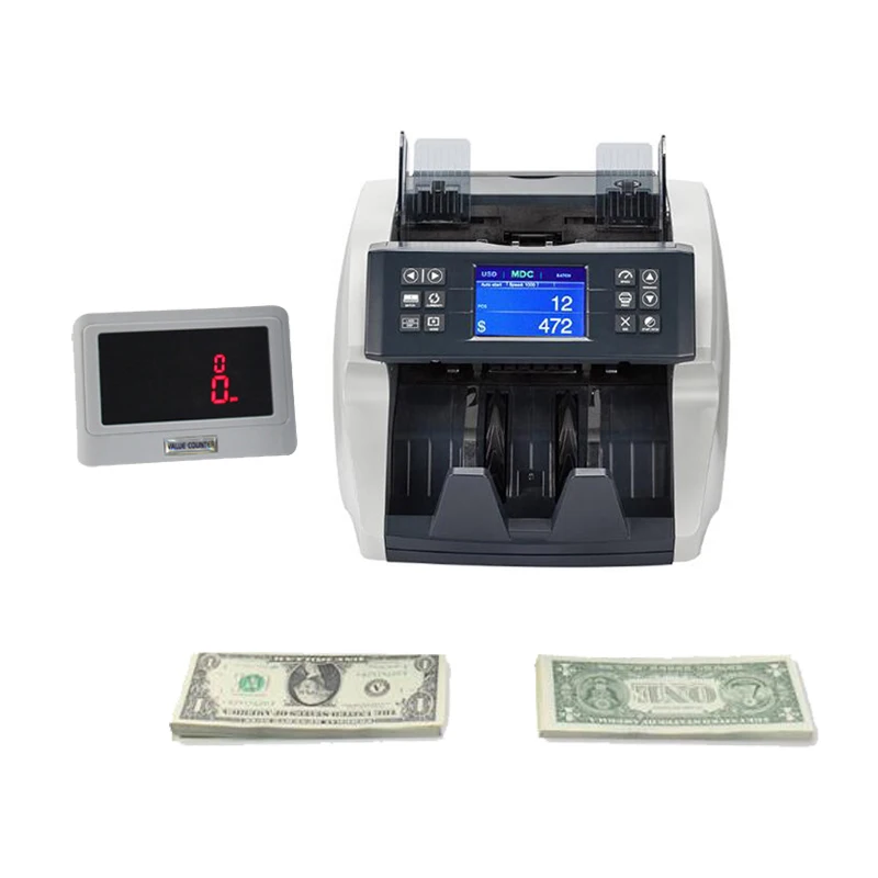 Детектор денег с фронтальным ЖК дисплеем Новый стиль поддержка нескольких