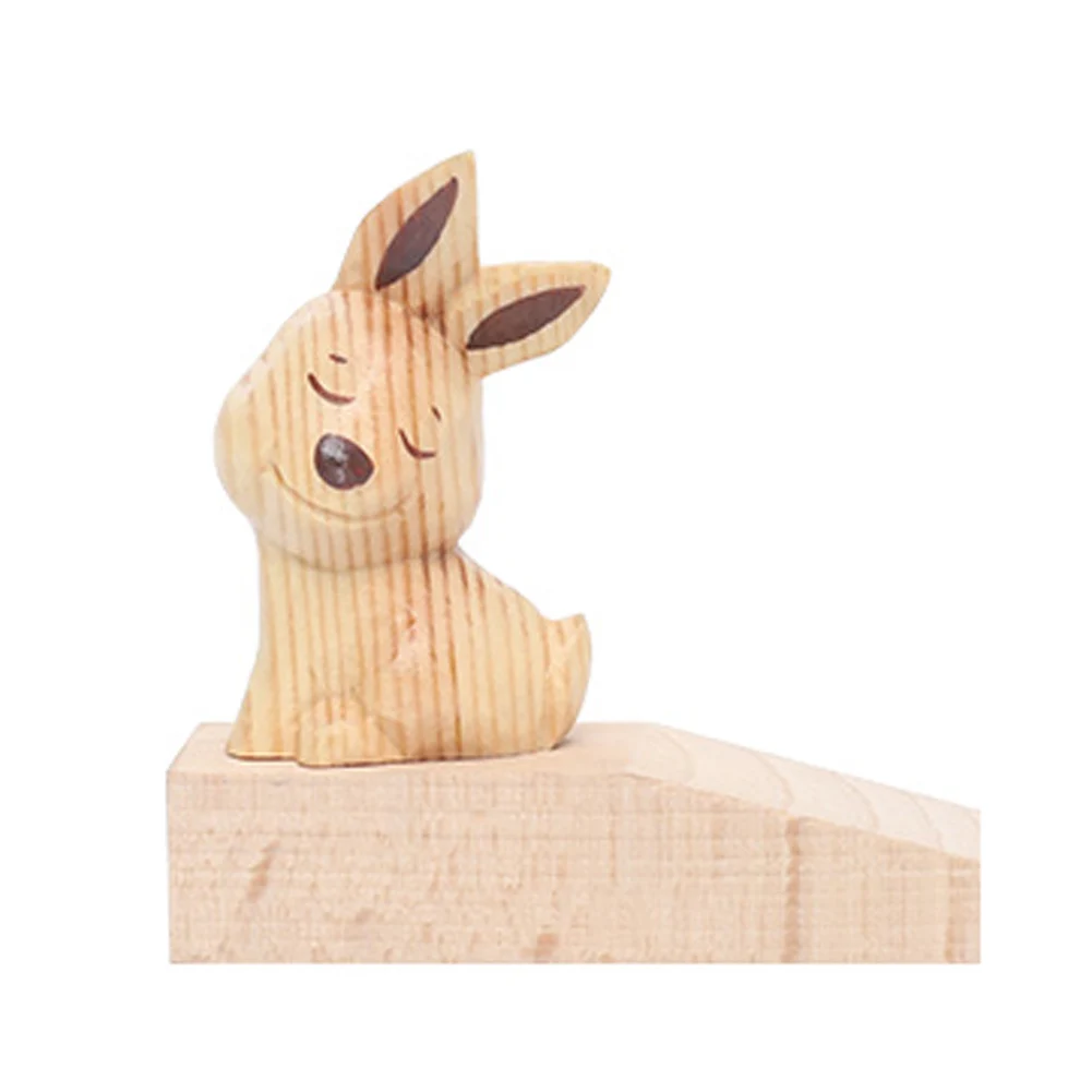 Деревянная милая собака Медведь Кролик кошка форма дверной стопор Держатель