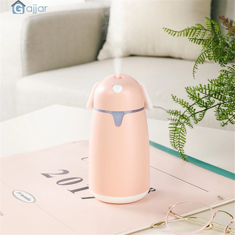 

Mini Air Diffuser Humidifier Cute Dog Shape Home Aroma LED Purifier Office
