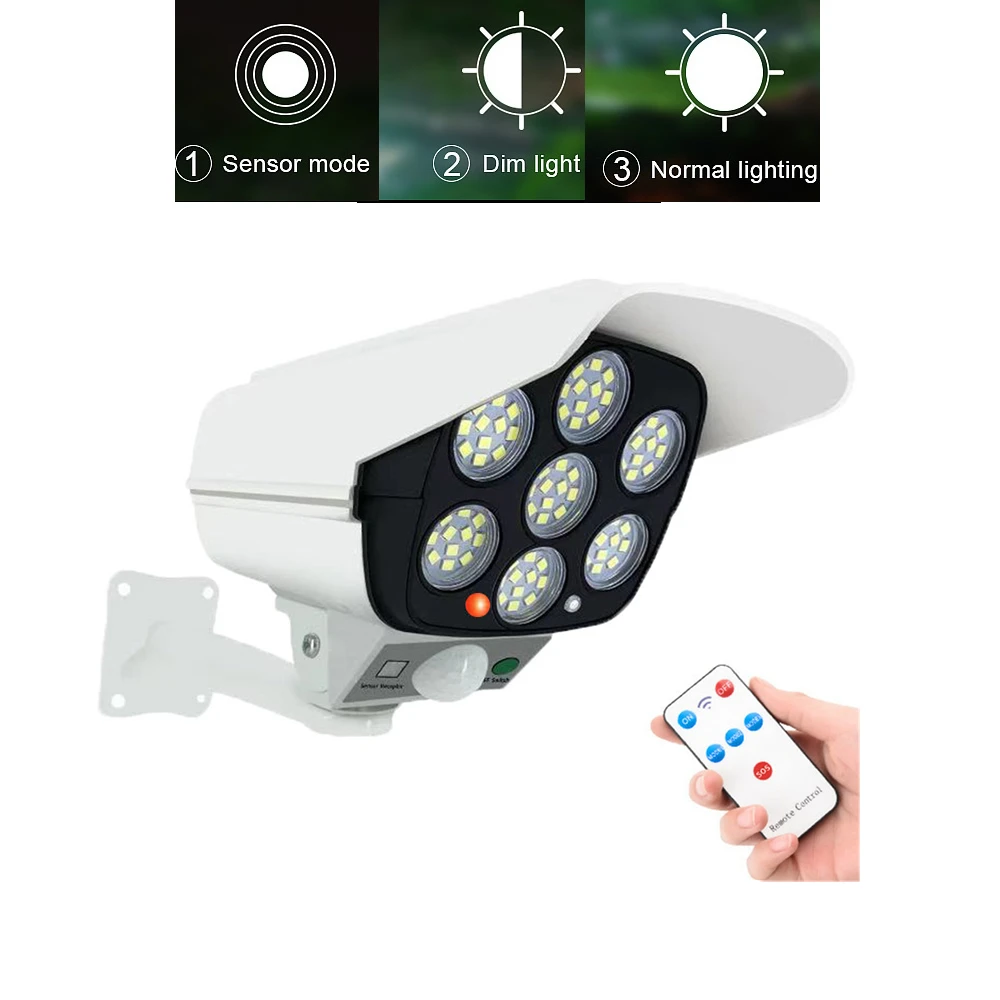 

remote Solar motion sensor lamp Power Dummy Camera Security Waterproof Fake Camera Outdoor Indoor Bullet LED Light Monitor Surve