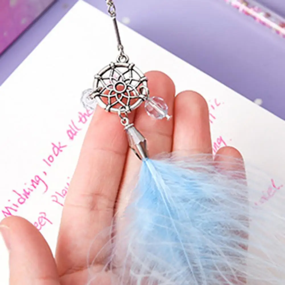 Juego de plumas de cristal bonitas, Pluma de dise&ntilde;o colgante, ahorro de tinta, f&aacute;cil de limpiar, firma de cristal art&iacute;stico para bocetos, 1 Juego-3