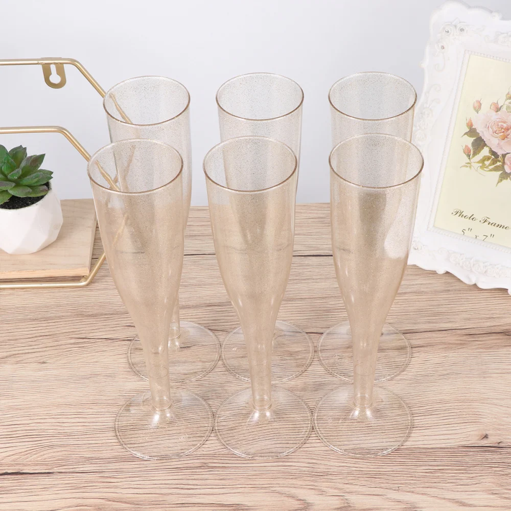 

30pcs Champagne Cup Disposable Cup Party Storage Champagne Cup for Bar Store (Golden)