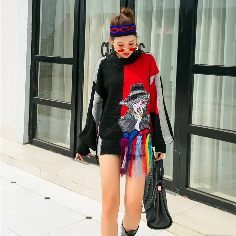 Женский свитер Vefadisa размера плюс с блестками модель 2021 года сезон весна-осень