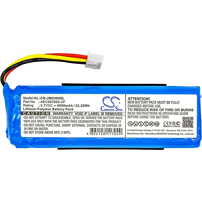 

Cameron Sino 6000mAh Battery AEC982999-2P for JBL Charge