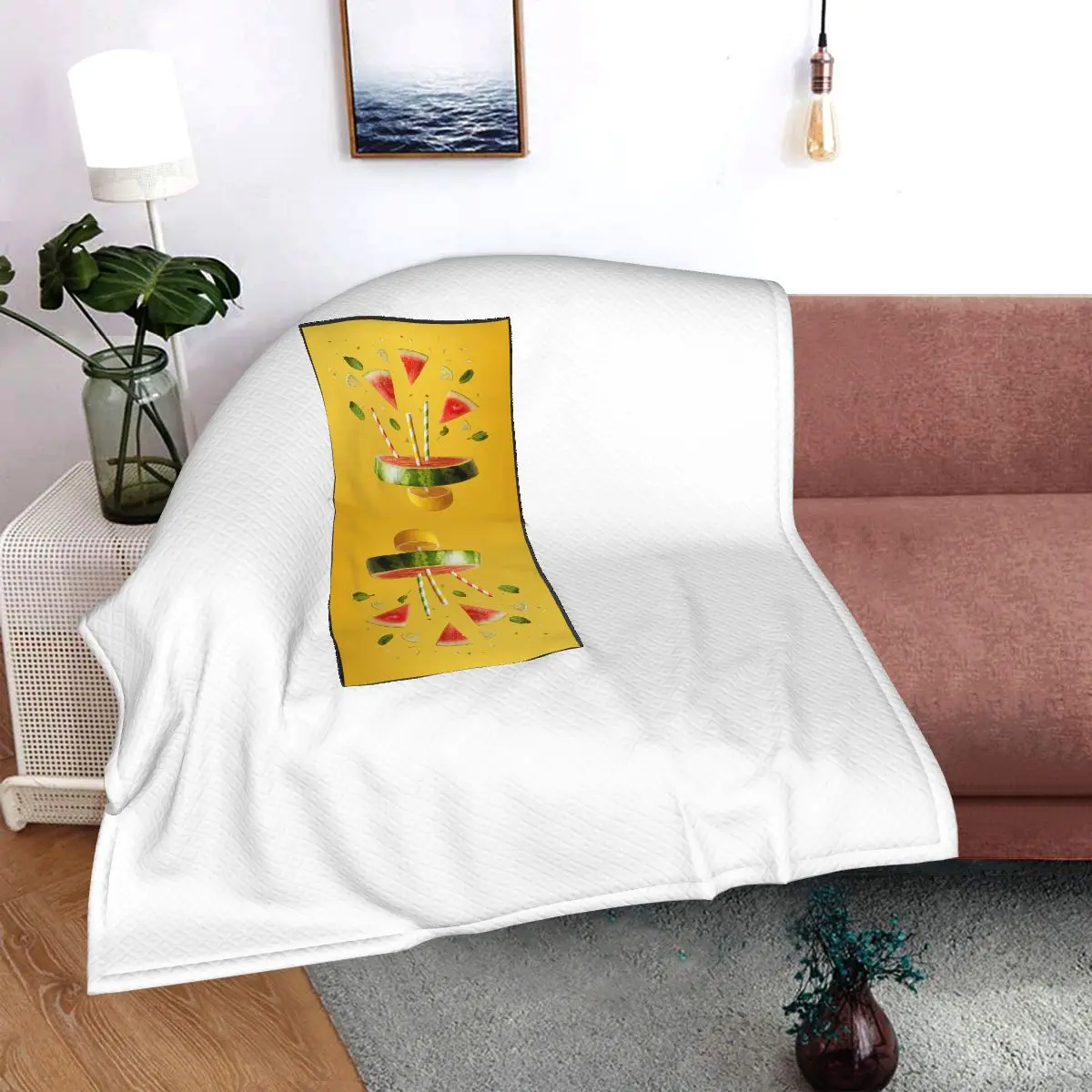 

Jhk-1624001862902 Printed car pillow blanket, bolster blanket, sofa blanket
